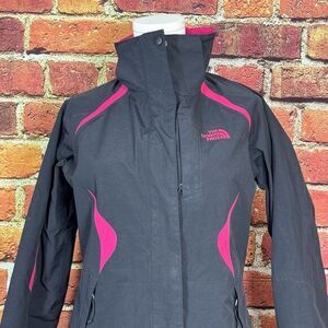 The‎ North Face Women's HyVent Black Red Full Zip Lined (NO HOOD) Outdoor Hiking